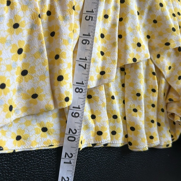 GANNI Daisy Maize Crepe Skirt Yellow Floral Ruffle Trim Size 36 US Sz 4 - Picture 14 of 15